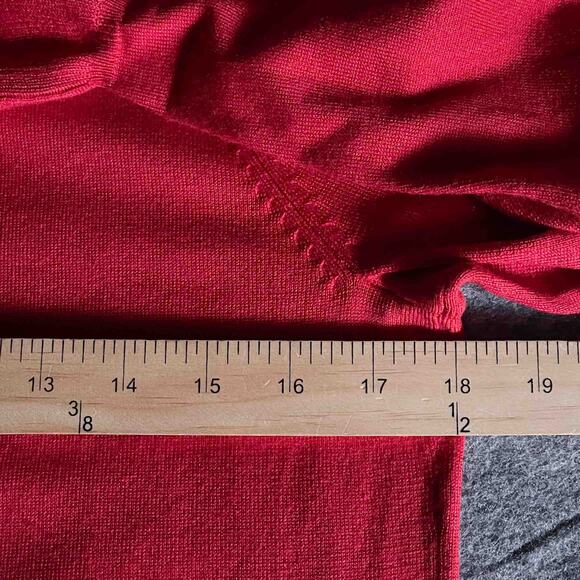 NWT Women's Pendleton Ruffle Neck Sweater Red Knit Silk Cashmere Blend Size M - Picture 6 of 7